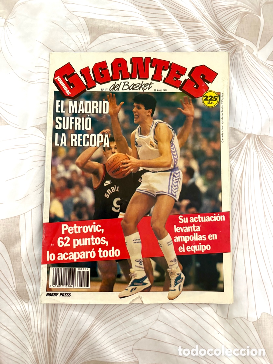 Coleccionismo deportivo: Revista Gigantes 177 (1989) Drazen Petrovic 62 Puntos Recopa Real Madrid