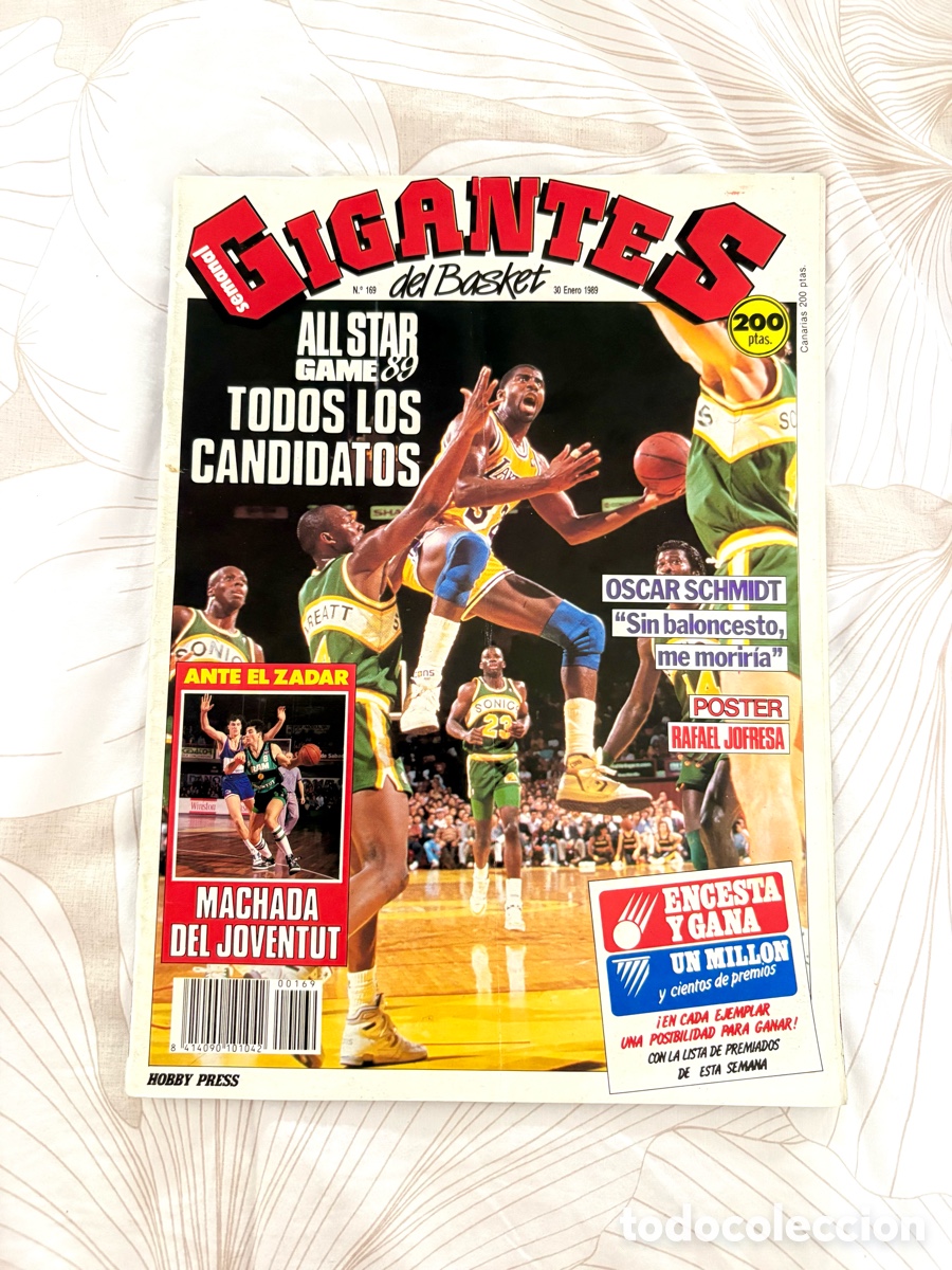 Coleccionismo deportivo: Revista Gigantes 169 (1989) Magic Johnson All Star NBA - Oscar Schmidt - Jofresa