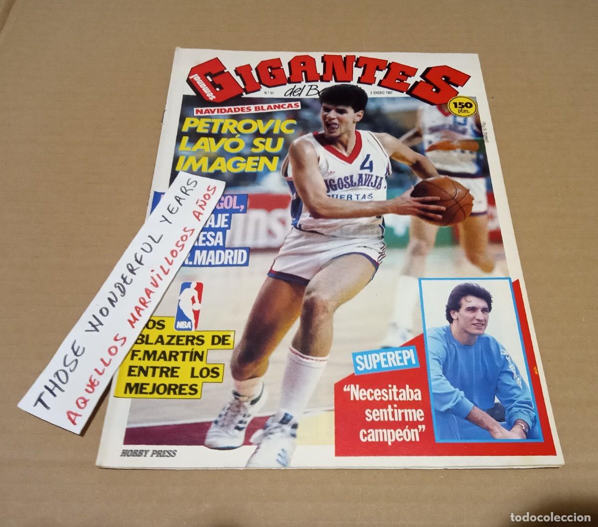 Coleccionismo deportivo: REVISTA MAGAZINE GIGANTES DEL BASKET #61 DRAZEN PETROVIC 1987 S&Iacute; P&Oacute;STER MUY BIEN CONSERVADA COMPLETA