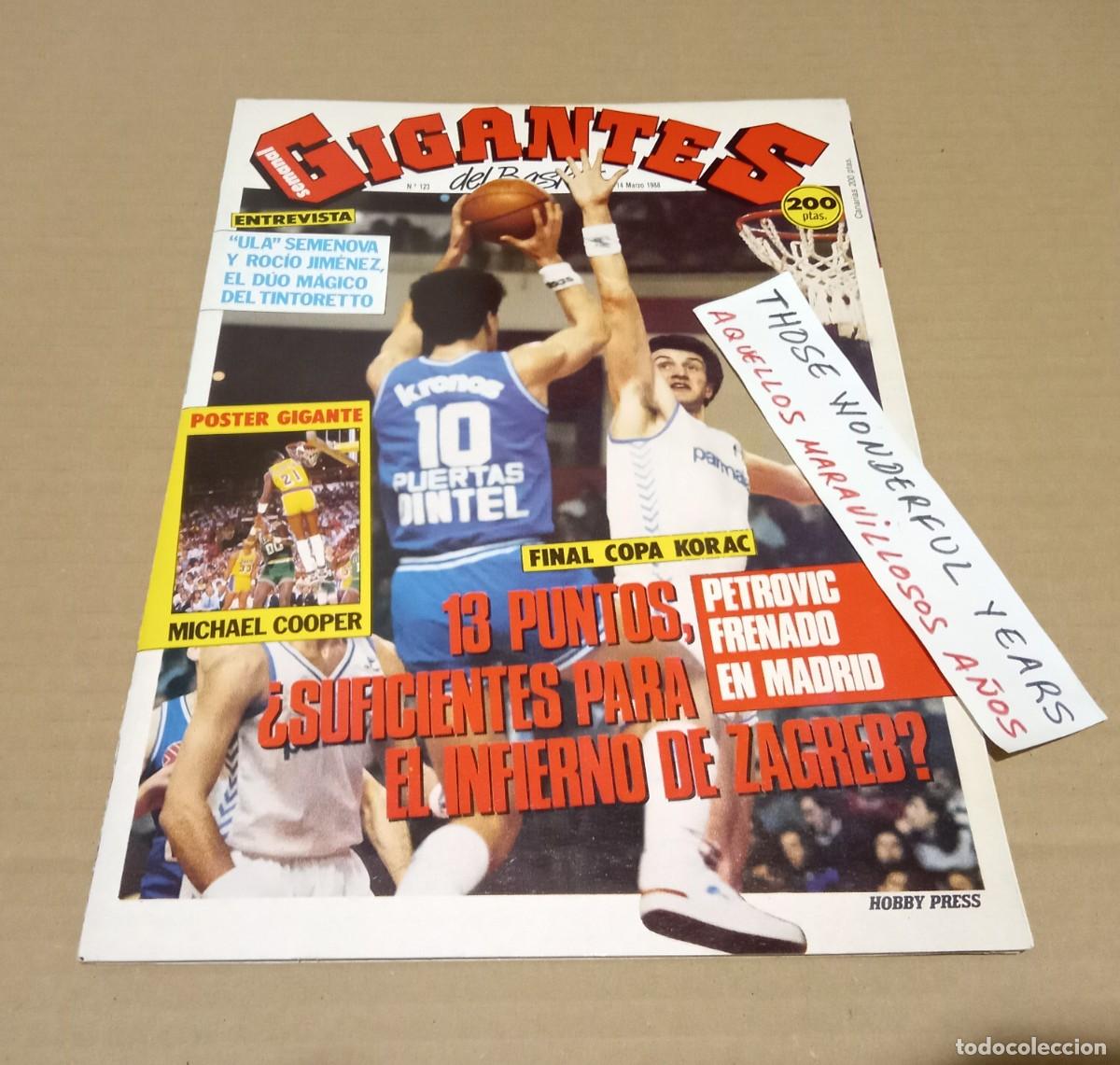 Coleccionismo deportivo: REVISTA MAGAZINE GIGANTES DEL BASKET #123 DRAZEN PETROVIC 1988 P&Oacute;STER MICHAEL COOPER NBA COMPLETA