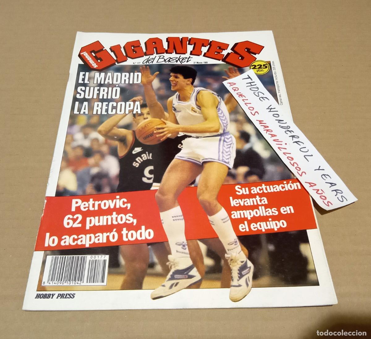 Coleccionismo deportivo: REVISTA MAGAZINE GIGANTES DEL BASKET #177 DRAZEN PETROVIC 62 PTS OSCAR SCHMIDT 44 PTS 1989 S&Iacute; P&Oacute;STER
