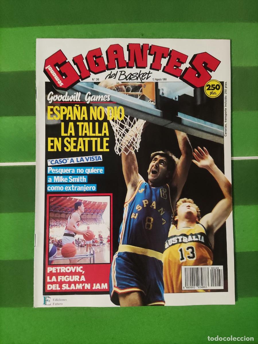 Coleccionismo deportivo: 248 Revista Gigantes del basket 1990 Espa&ntilde;a no dio la talla / Petrovic