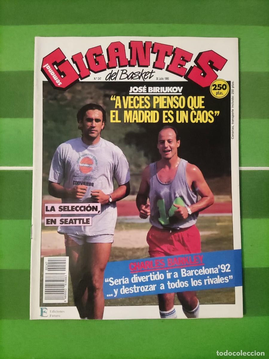 Coleccionismo deportivo: 247 Revista Gigantes del basket 1990 Espa&ntilde;a en Seattle / Jos&eacute; Biriukov / Charles Barkley