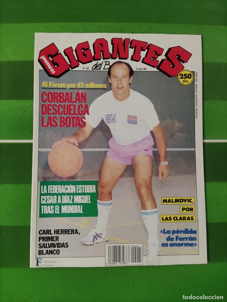 Colecionismo desportivo: 245 Revista Gigantes del basket 1990 Corbal&aacute;n / Carl Herrera / Maljkovic