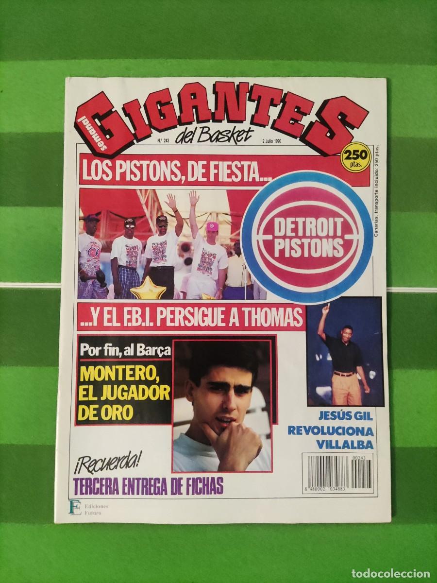 Colecionismo desportivo: 243 Revista Gigantes del basket 1990 Los Pistons de fiesta / Montero / Poster de Michael Jordan