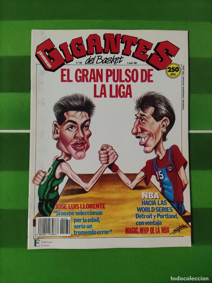 Coleccionismo deportivo: 239 Revista Gigantes del basket 1990 Magic MVP de la NBA / Portland y Detroit
