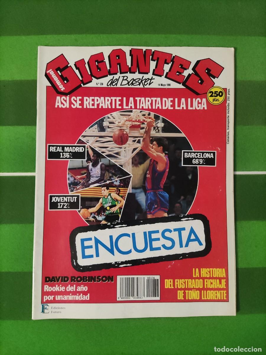 Collectionnisme sportif: 236 Revista Gigantes del basket 1990 David Robinson Rookie del a&ntilde;o / To&ntilde;o Llorente