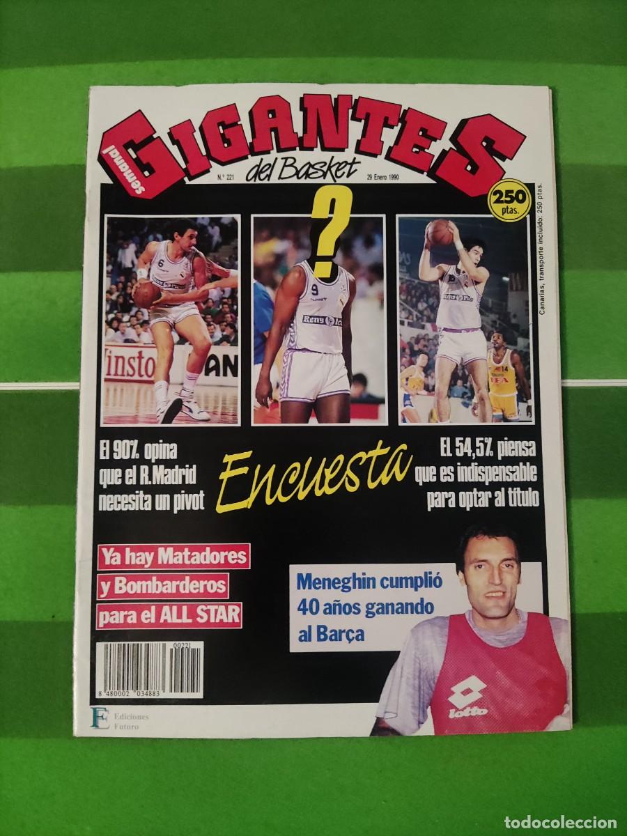 Sports collectibles: 221 Revista Gigantes del basket 1990 All Star / Maneghin cumpli&oacute; 40 a&ntilde;os / Real Madrid