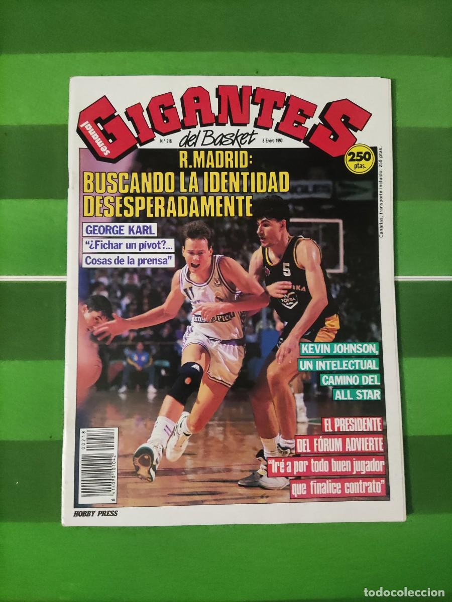 Coleccionismo deportivo: 218 Revista Gigantes del basket 1990 Real Madrid / George Karl / Kevin Johnson