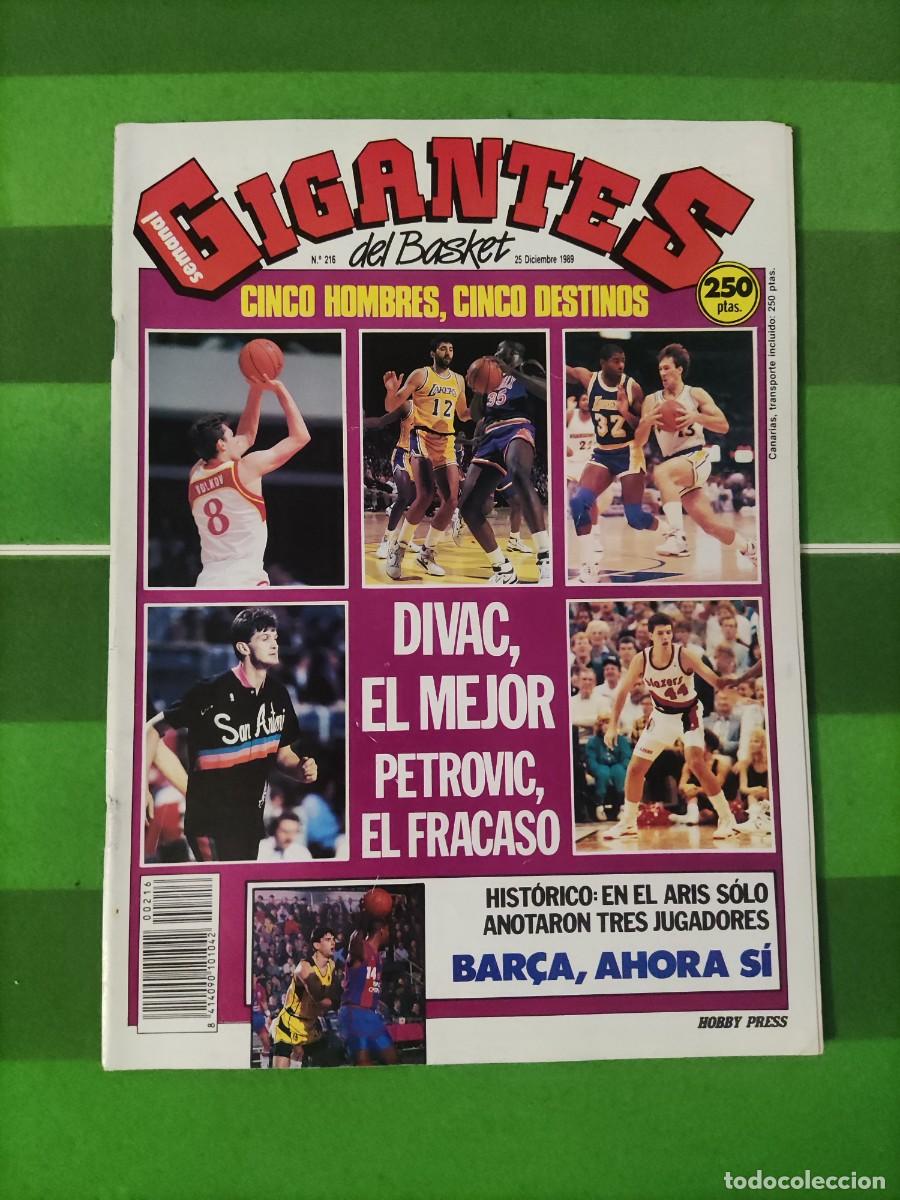 Coleccionismo deportivo: 216 Revista Gigantes del basket 1989 Divac el mejor, Petrovic el fracaso / Bar&ccedil;a