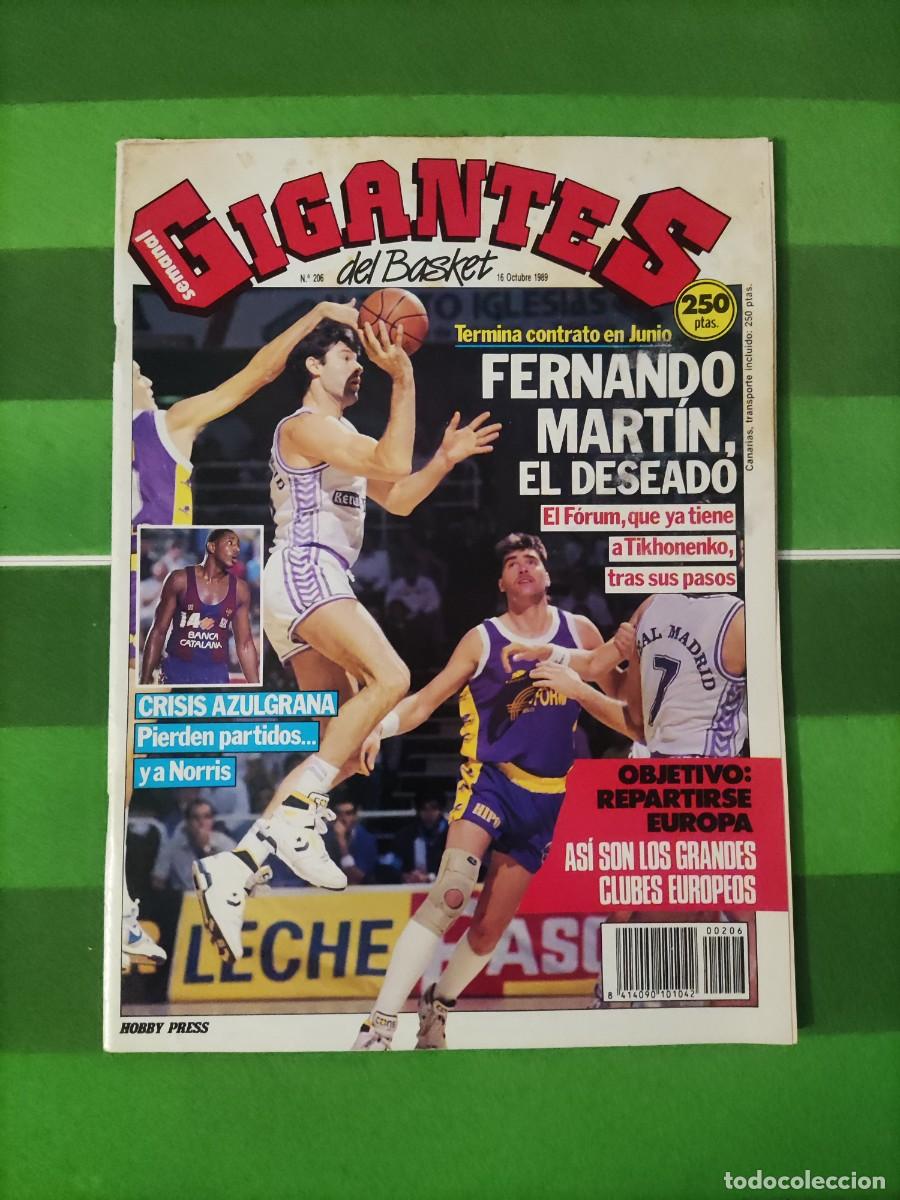 Coleccionismo deportivo: 206 Revista Gigantes del basket 1989 Fernando Mart&iacute;n el deseado / Crisis azulgrana