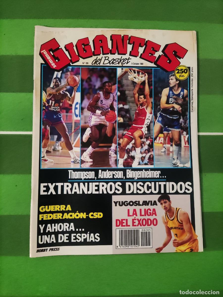 Coleccionismo deportivo: 205 Revista Gigantes del basket 1989 Thompson, Anderson, Bingenheimer discutitos / Yugoslavia