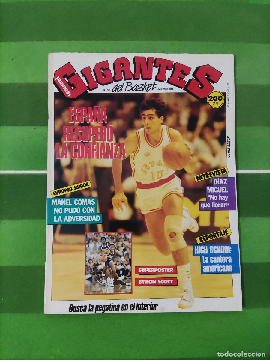 Coleccionismo deportivo: 148 Revista Gigantes del basket 1988 Espa&ntilde;a recuper&oacute; la confianza / Pegatina 17 Charles Oakley