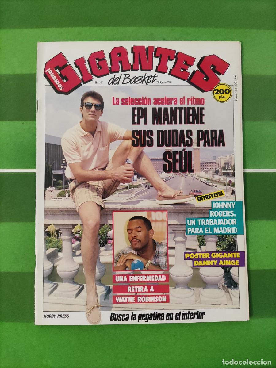 Coleccionismo deportivo: 147 Revista Gigantes del basket 1988 Epi / Johnny Rogers / Pegatina 16 Drazen Petrovic
