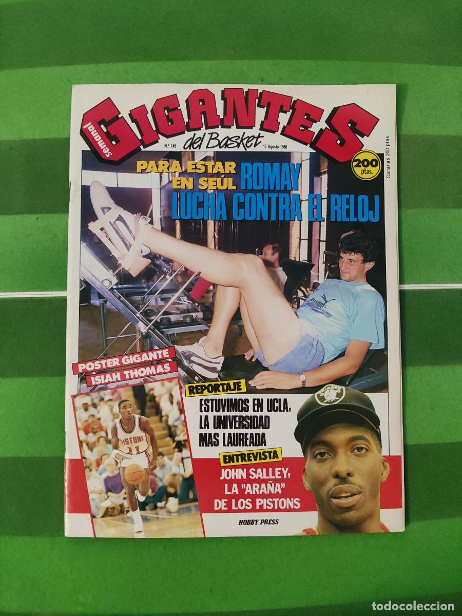 Coleccionismo deportivo: 145 Revista Gigantes del basket 1988 Romay / John Salley / Pegatina 14 Andr&eacute;s Jim&eacute;nez