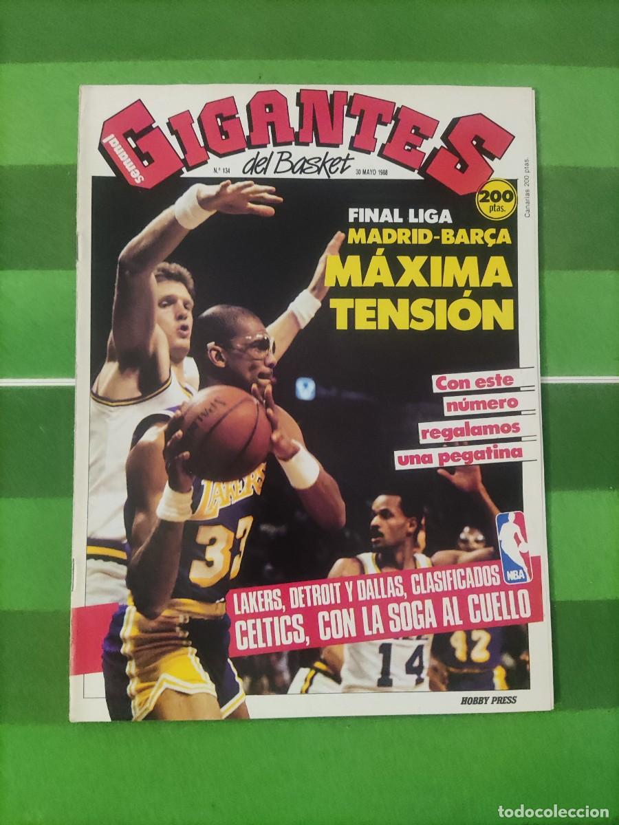 Coleccionismo deportivo: 134 Revista Gigantes del basket 1988 Final liga Madrid - Bar&ccedil;a