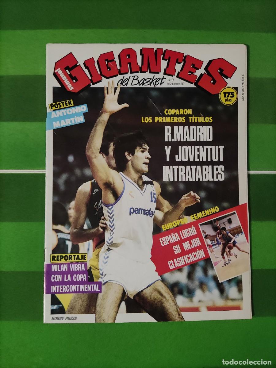 Coleccionismo deportivo: 98 Gigantes del basket 1987 Real Madrid y Joventut / Europeo femenino / Fernando Mart&iacute;n