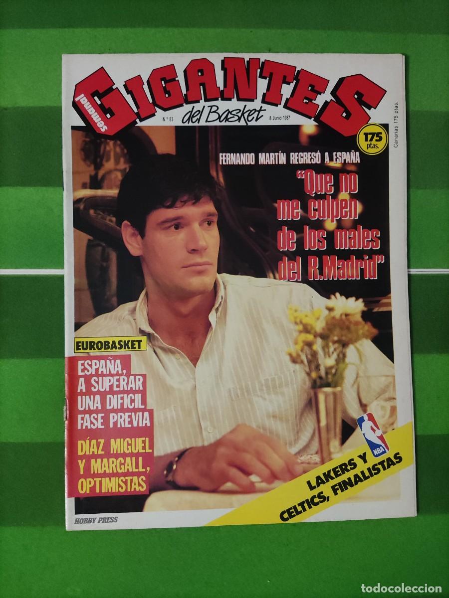 Collezionismo sportivo: 83 Gigantes del basket 1987 Eurobasket / Fernando Mart&iacute;n