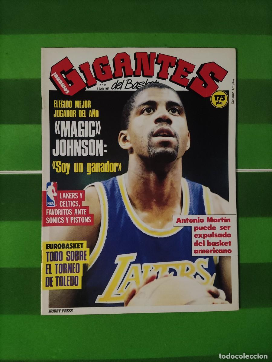 Coleccionismo deportivo: 82 Gigantes del basket 1987 Magic Johnson mejor jugador del a&ntilde;o / Eurobasket / Antonio Mart&iacute;n