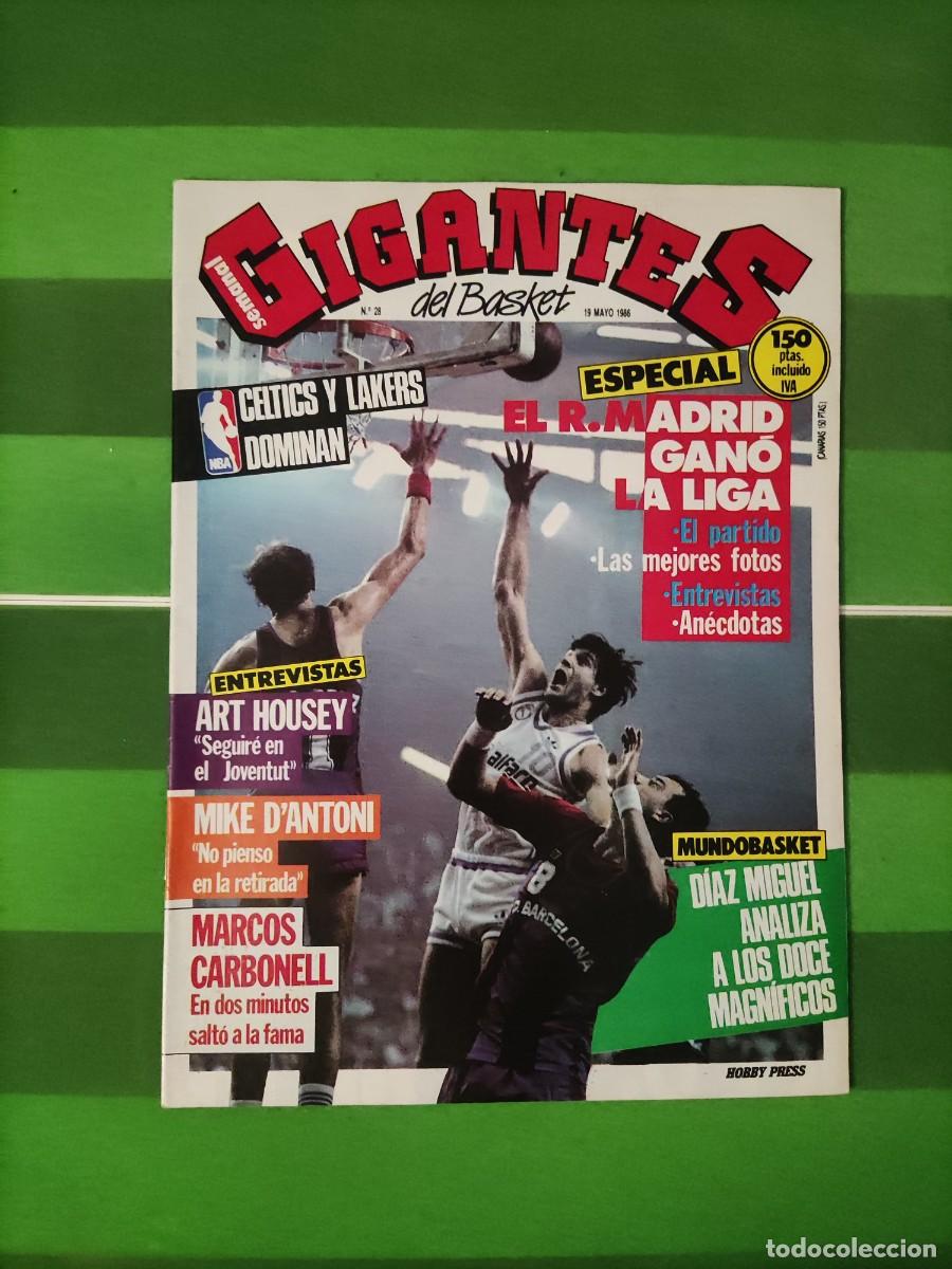 Colecionismo desportivo: 28 Gigantes del basket 1986 Mundobasket / Especial Real Madrid gan&oacute; la liga / Celtics y Lakers