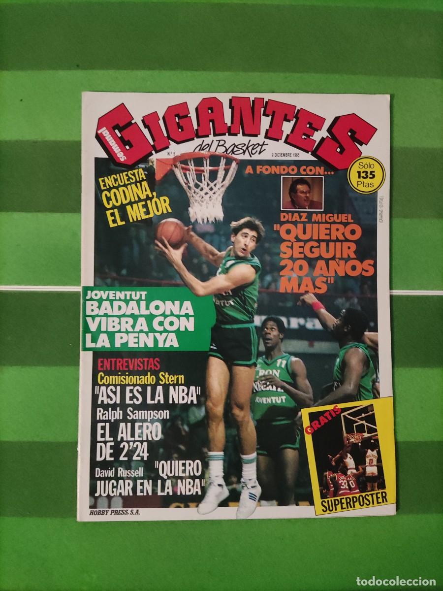 Coleccionismo deportivo: 5 Gigantes del basket 1985 Joventut Badalona / D&iacute;az Miguel / Super poster