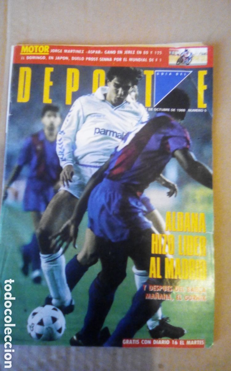Coleccionismo deportivo: Gu&iacute;a del deporte. Suplemento Diario 16. Octubre 1988. Aldana. Cruyff. Cristina P&eacute;rez. R. Madrid. Etc