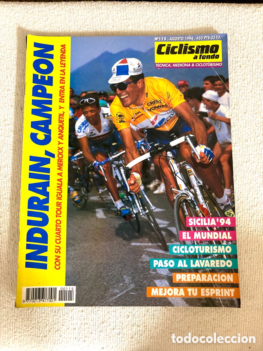 Coleccionismo deportivo: Revista Ciclismo A Fondo - N&ordm; 115 (Agosto 1994) Especial Tour De Francia Indur&aacute;in 4&ordm; T&iacute;tulo