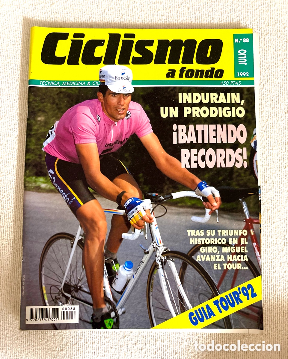 Coleccionismo deportivo: Revista Ciclismo a fondo &mdash; N.&ordm; 88 (Julio 1992) con Gu&iacute;a del Tour '92. Indurain