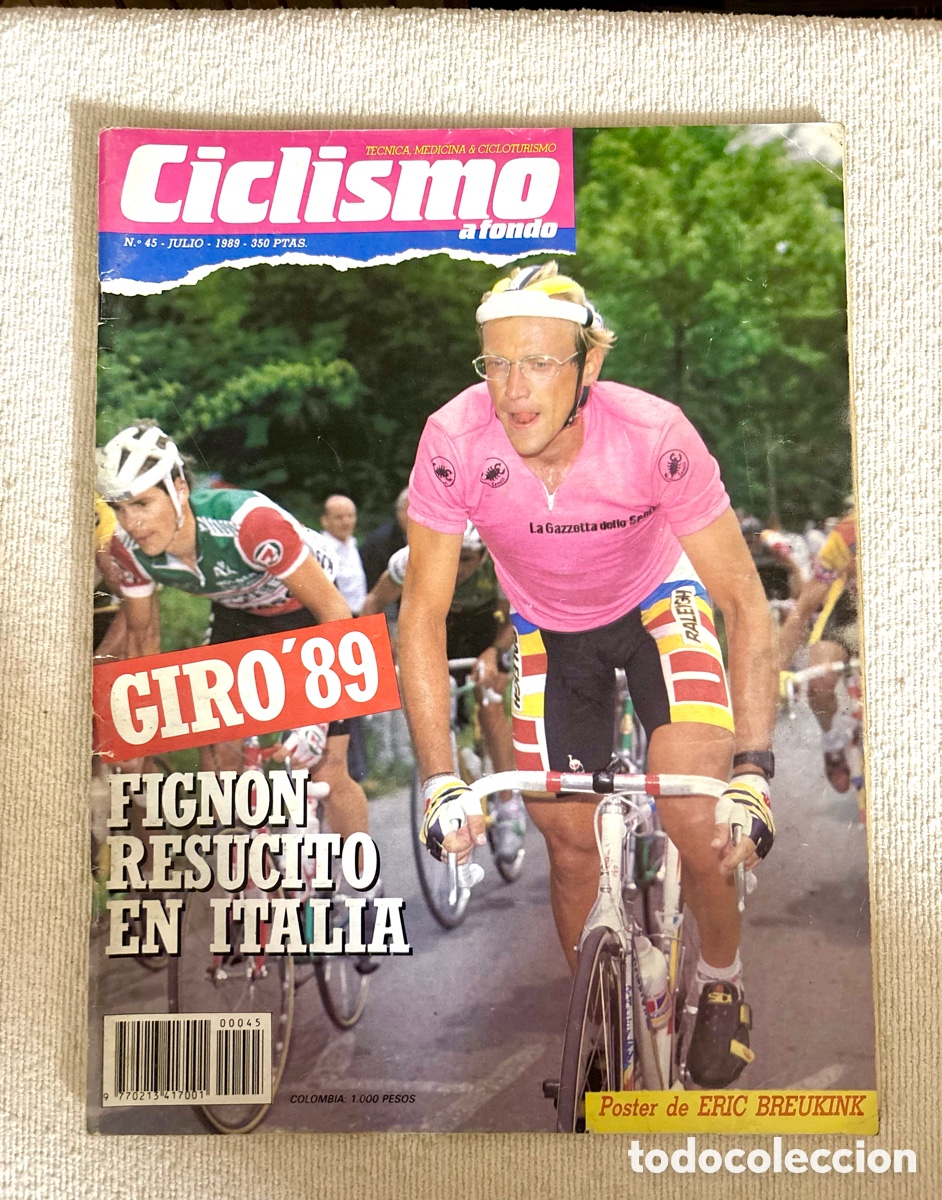 Coleccionismo deportivo: Revista Ciclismo a fondo &mdash; N.&ordm; 45 FIGNON GIR&Oacute; Julio 1989) con P&oacute;ster de Eric Breukink