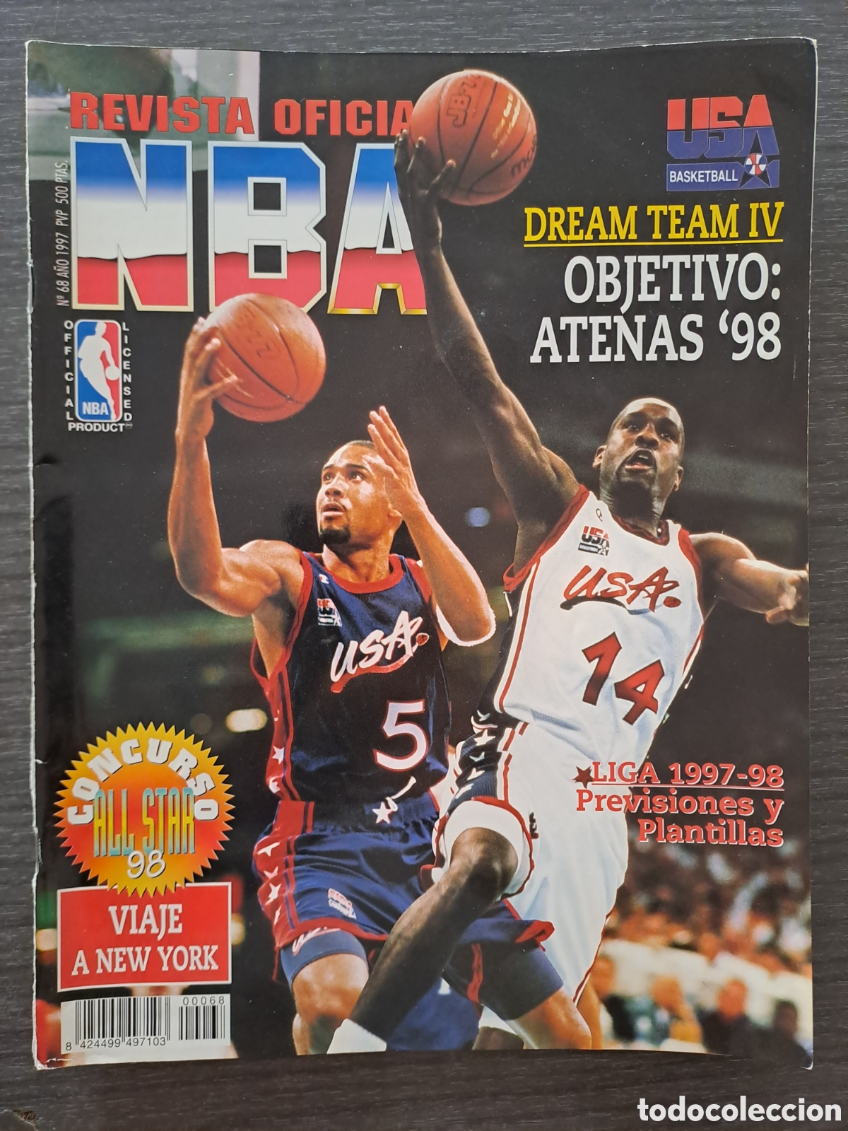 Collectionnisme sportif: REVISTA OFICIAL NBA N&ordm; 68 &mdash; 1997 &mdash; GARY PAYTON / CHRIS MULLIN Revista Oficial NBA n&ordm; 68