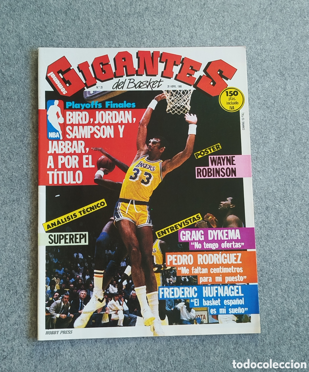 Collezionismo sportivo: 1986 REVISTA GIGANTES BASKET POSTER WAYNE ROBINSON REAL MADRID # 25 BALONCESTO JORDAN PLAYOFFS