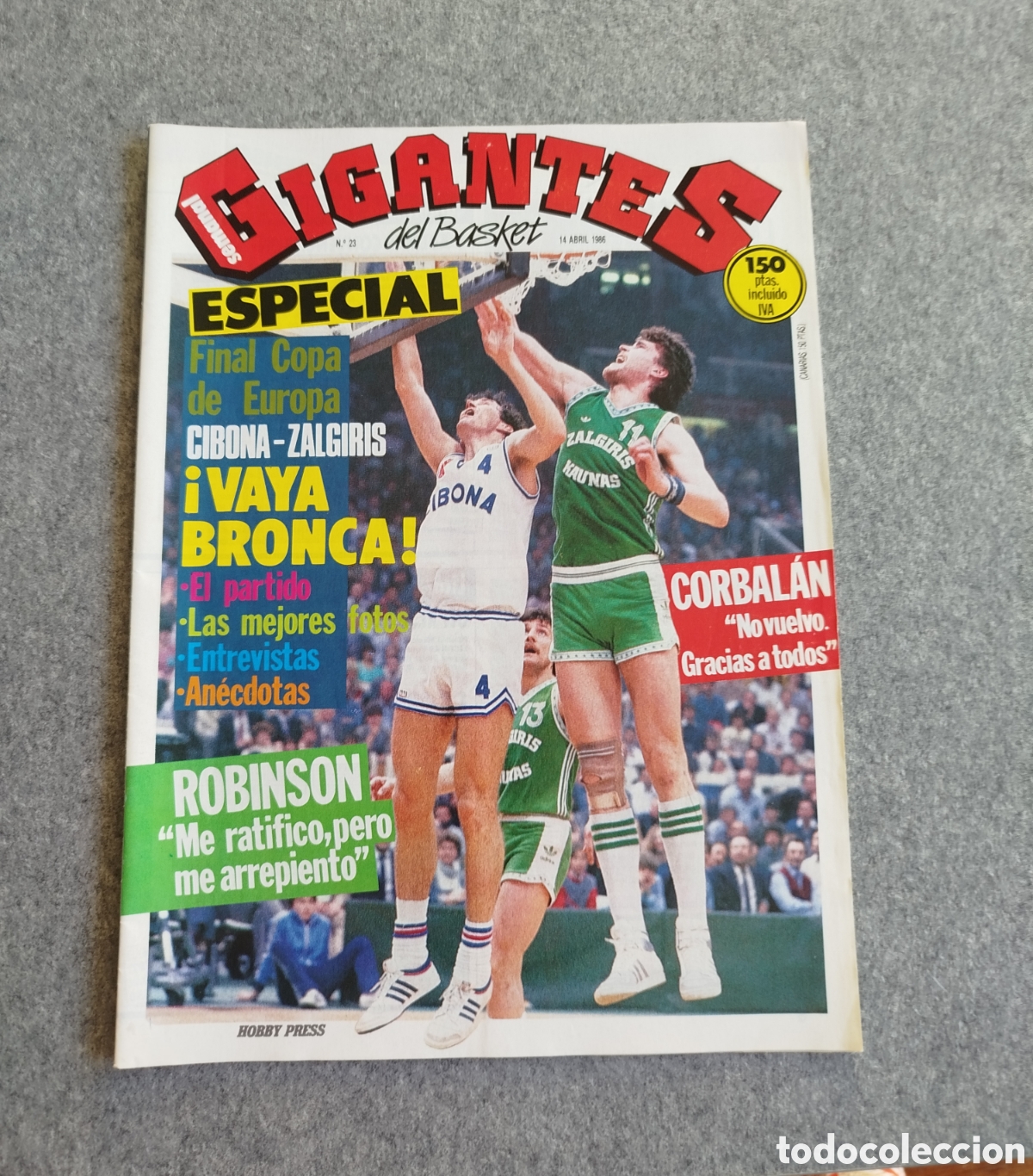 Collectionnisme sportif: 1986 REVISTA GIGANTES BASKET POSTER LARRY NANCE # 23 FINAL COPA EUROPA PETROVIC VS SABONIS CIBONA