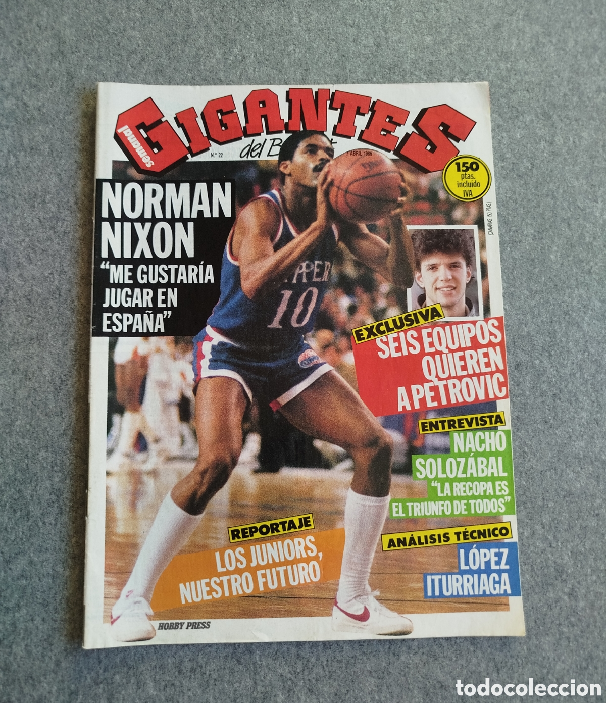 Sports collectibles: 1986 REVISTA GIGANTES BASKET POSTER NORM NIXON # 22 BALONCESTO PETROVIC