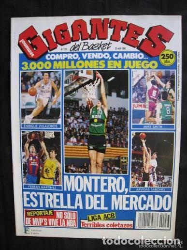 Coleccionismo deportivo: GIGANTES DEL BASKET. 233. 23 ABRIL 1990. MONTERO ESTRELLA DEL MERCADO. LEER DESCRIPCI&Oacute;N