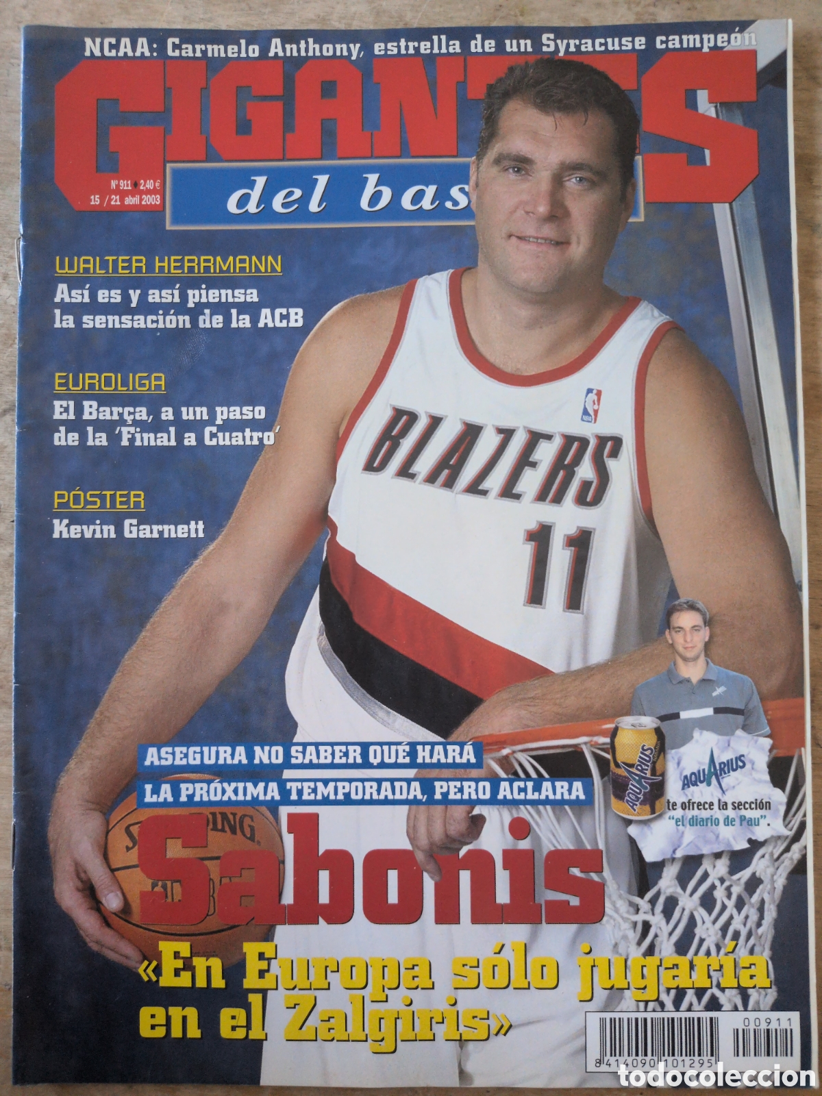 Colecionismo desportivo: GIGANTES del BASKET n&ordm;911 15/04/2003