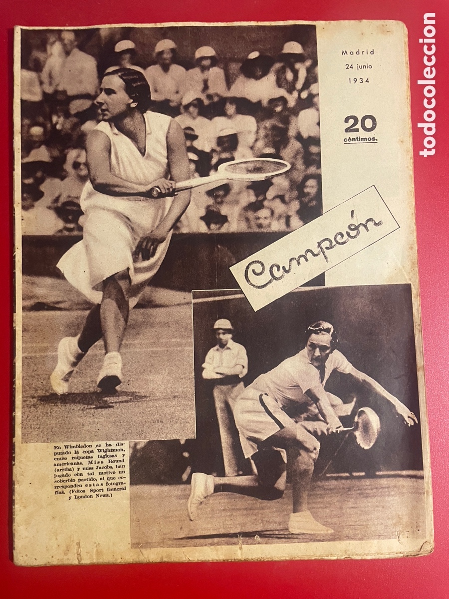 Collezionismo sportivo: Campe&oacute;n. 24 junio 1934. Revista de deportes. Editada por prensa espa&ntilde;ola.