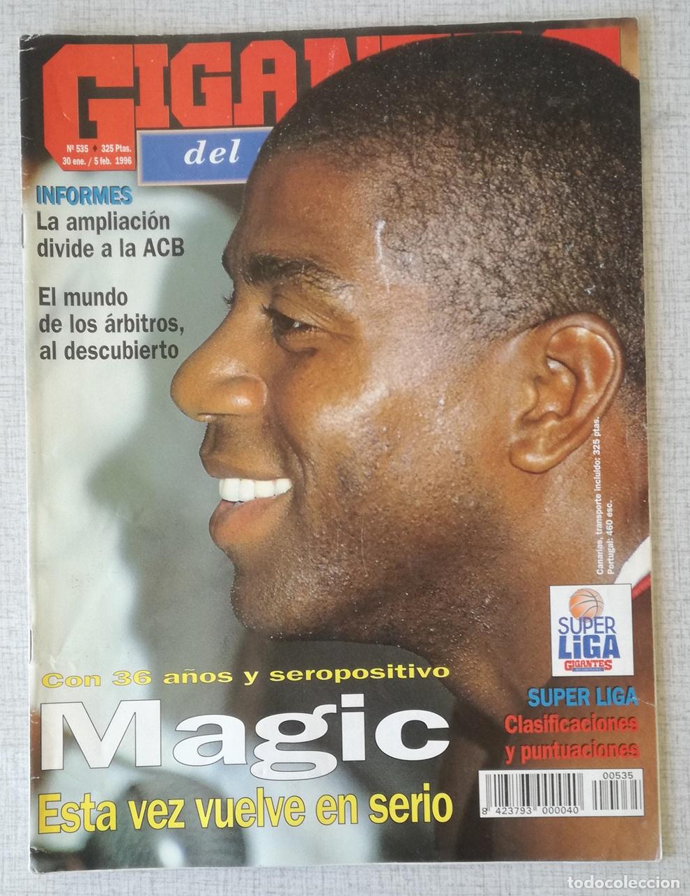 Coleccionismo deportivo: Revista Gigantes del Basket, n&ordm; 535 (30 enero / 5 febrero 1996)