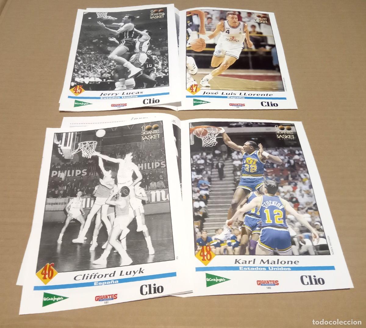 Coleccionismo deportivo: Fasc&iacute;culo Ficha Gigantes Del Basket Jerry Lucas Clifford Luyk Jose Luis Llorente Karl Malone 1994