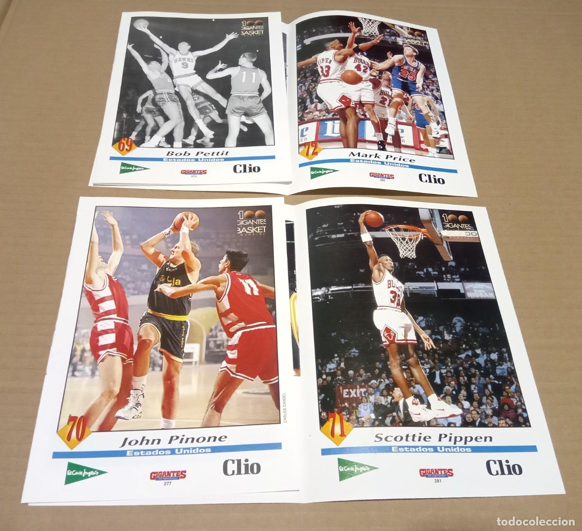 Collezionismo sportivo: Fasc&iacute;culo Ficha Gigantes Del Basket Bob Pettit John Pinone Mark Price Scottie Pippen NBA ACB 1994