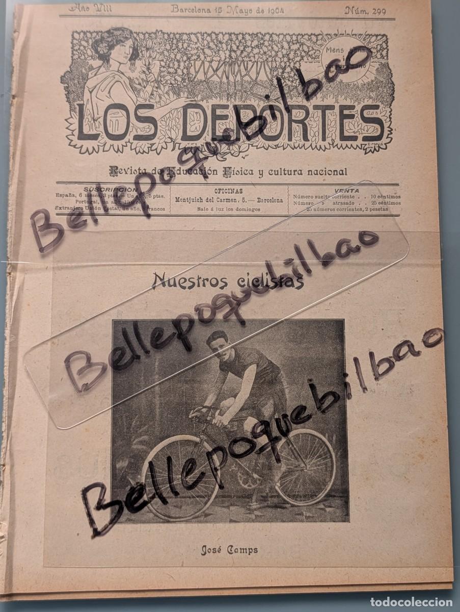Coleccionismo deportivo: VALIOSISIMA REVISTA LOS DEPORTES BARCELONA 1904 CICLISMO AUTOMOVILISMO COPA GORDON BENNET PUBLICIDAD