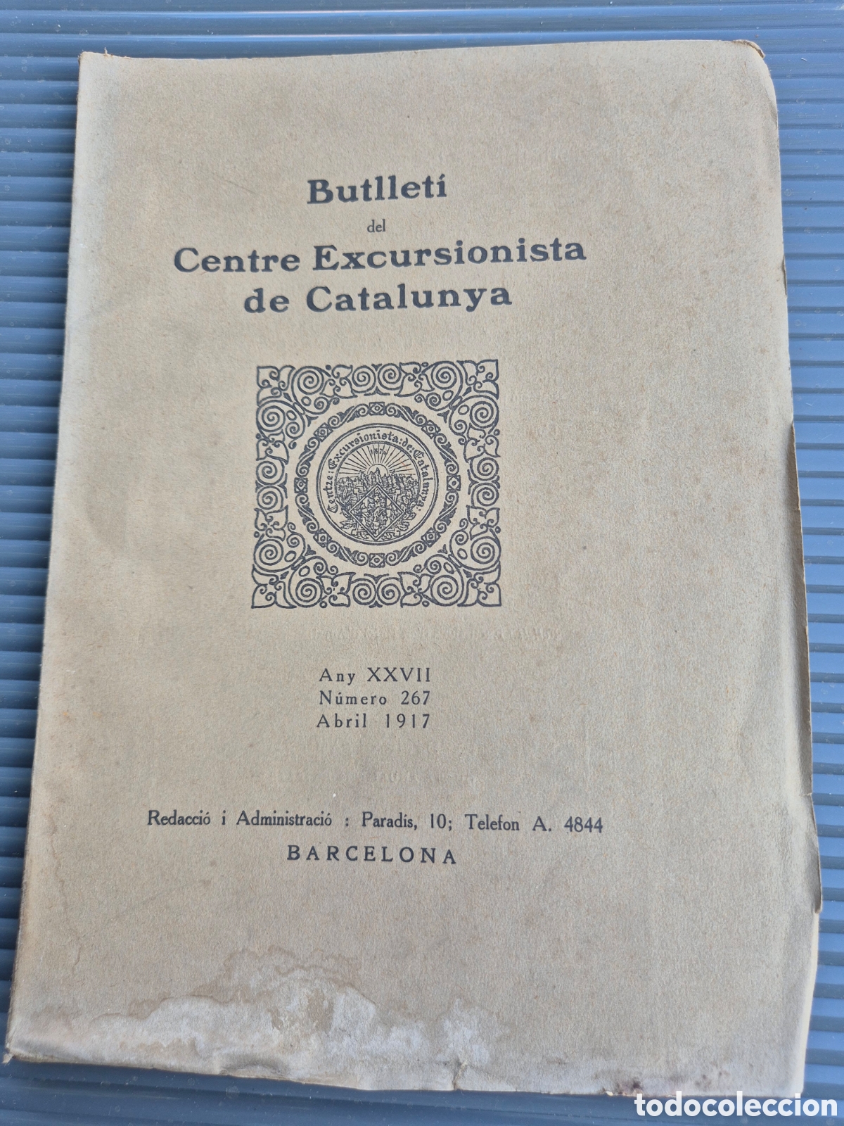 Coleccionismo deportivo: BUTLLETI CENTRE EXCURSIONISTA DE CATALUNYA 1917 MONASTERIO DE PIEDRA
