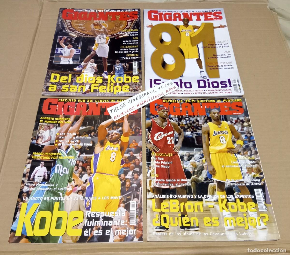 Coleccionismo deportivo: REVISTA MAGAZINE GIGANTES DEL BASKET KOBE BRYANT LEBRON JAMES #1051 #1052 #1057 #1117 LOTE x4