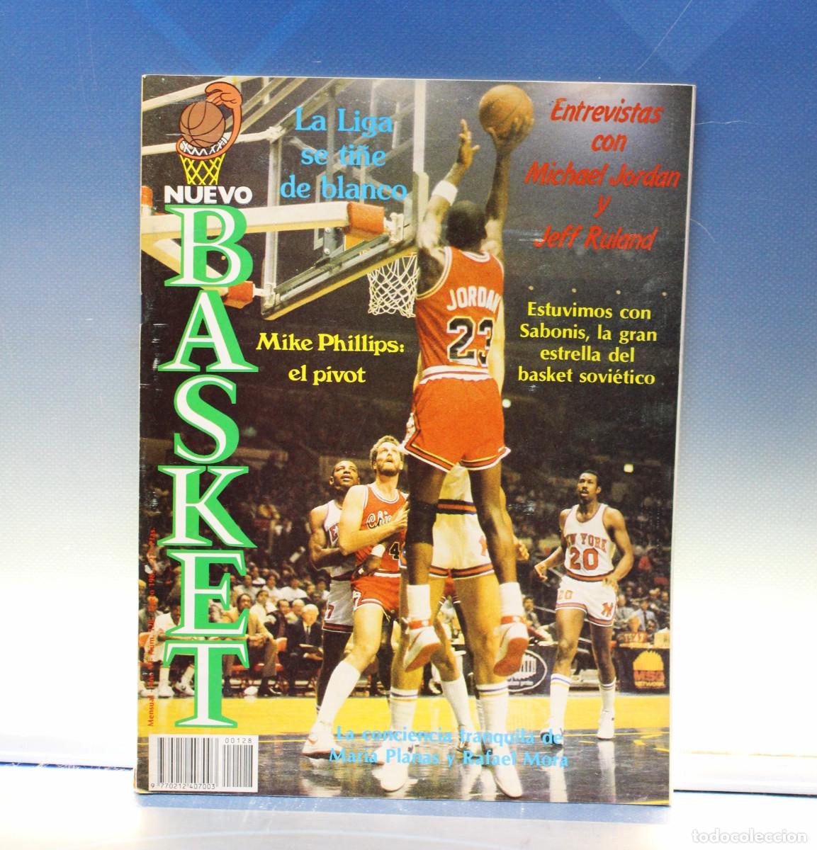 Coleccionismo deportivo: Revista Baloncesto: Nuevo Basket 128, 1985. Entrevista Michael Jordan, Jeff Ruland.