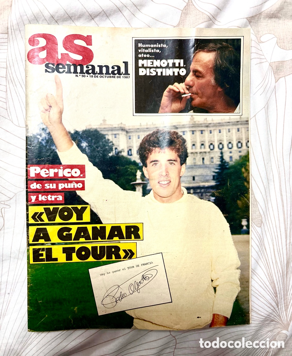Coleccionismo deportivo: MUY DIFICIL - Revista As Semanal (N.&ordm; 90 - 1987)- PEDRO DELGADO - TOUR -