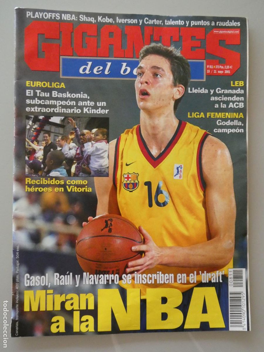 Collectionnisme sportif: REVISTA DE BALONCESTO. GIGANTES DEL BASKET. 811 MAYO 2001. PAU GASOL DRAFT, TAU VITORIA. 140GR