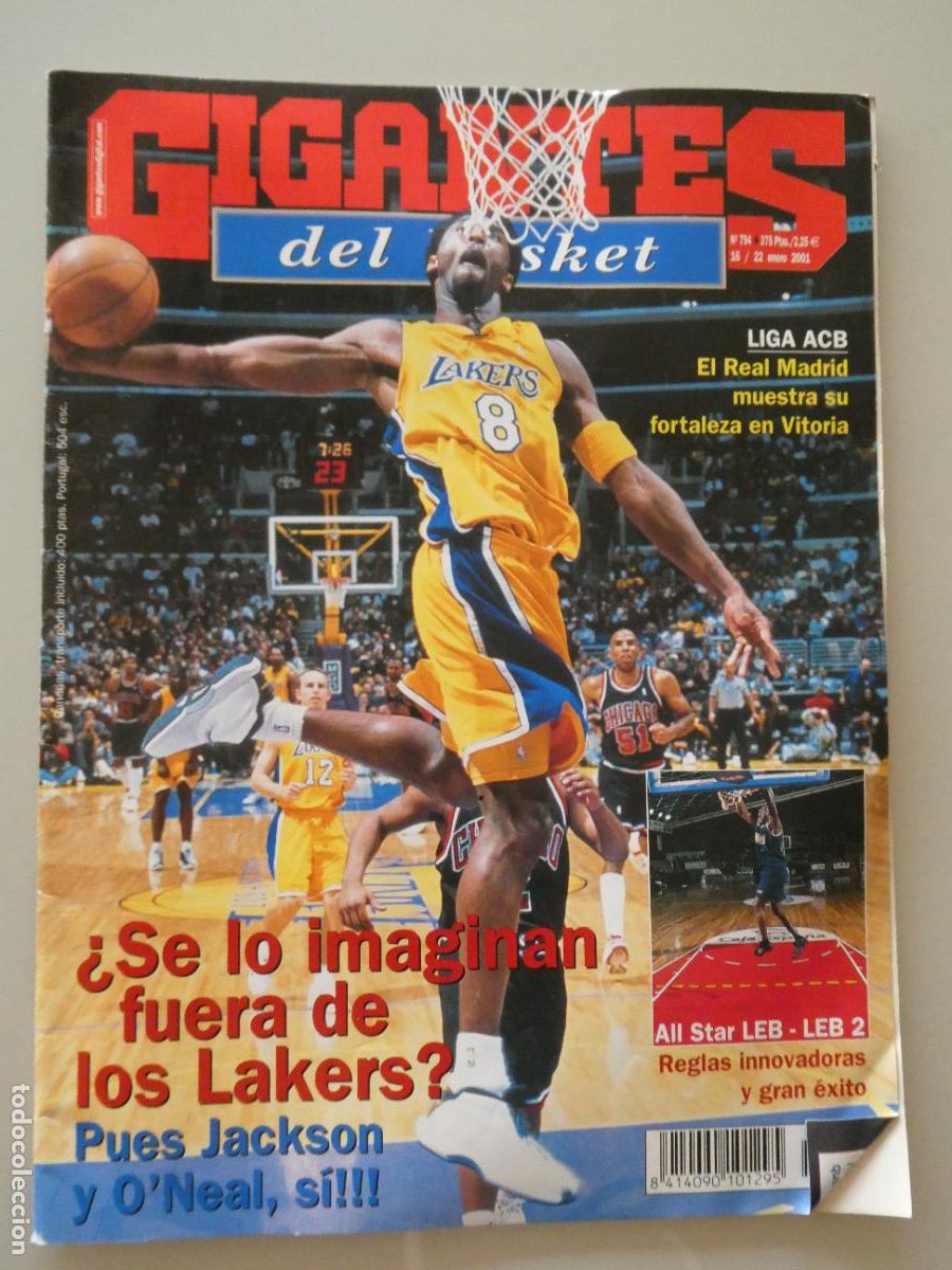 Collezionismo sportivo: REVISTA DE BALONCESTO. GIGANTES DEL BASKET. 794 ENERO 2001. KOBE BRYANT FUERA DE LAKERS NBA. 140GR