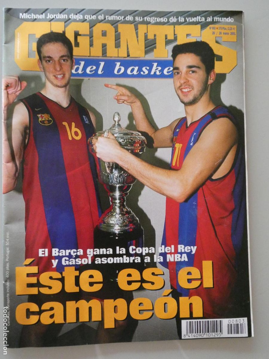 Collezionismo sportivo: REVISTA DE BALONCESTO. GIGANTES DEL BASKET. 803 MARZO 2001. FC BARCELONA COPA REY GASOL. 140GR