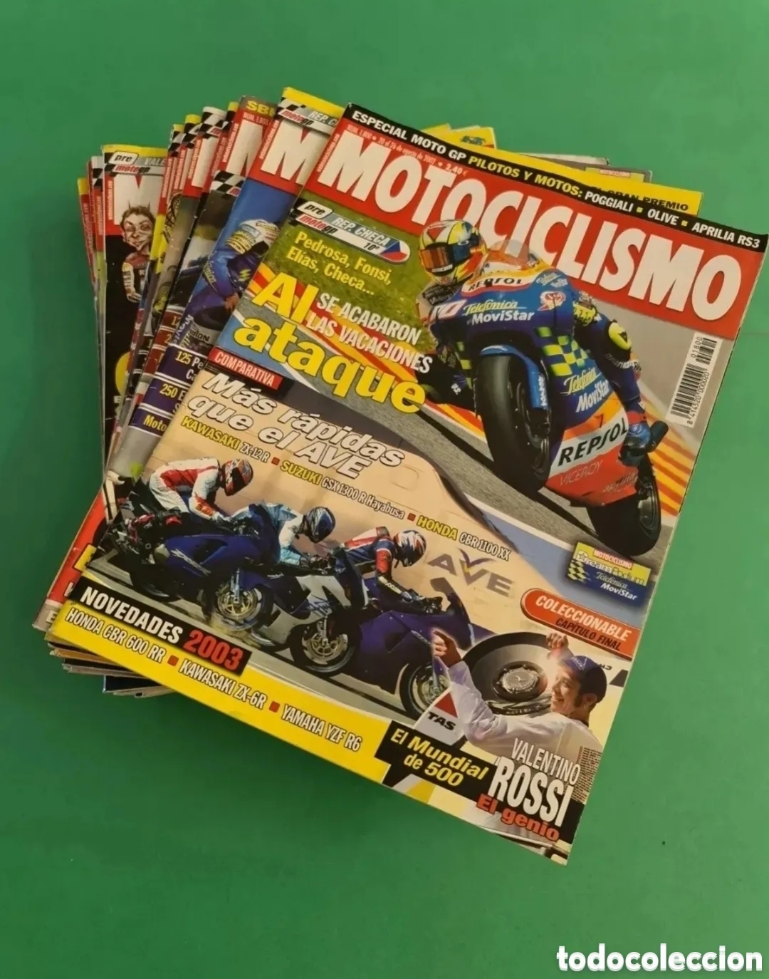 Sports collectibles: Lote 19 revistas Motociclismo, a&ntilde;o 2002