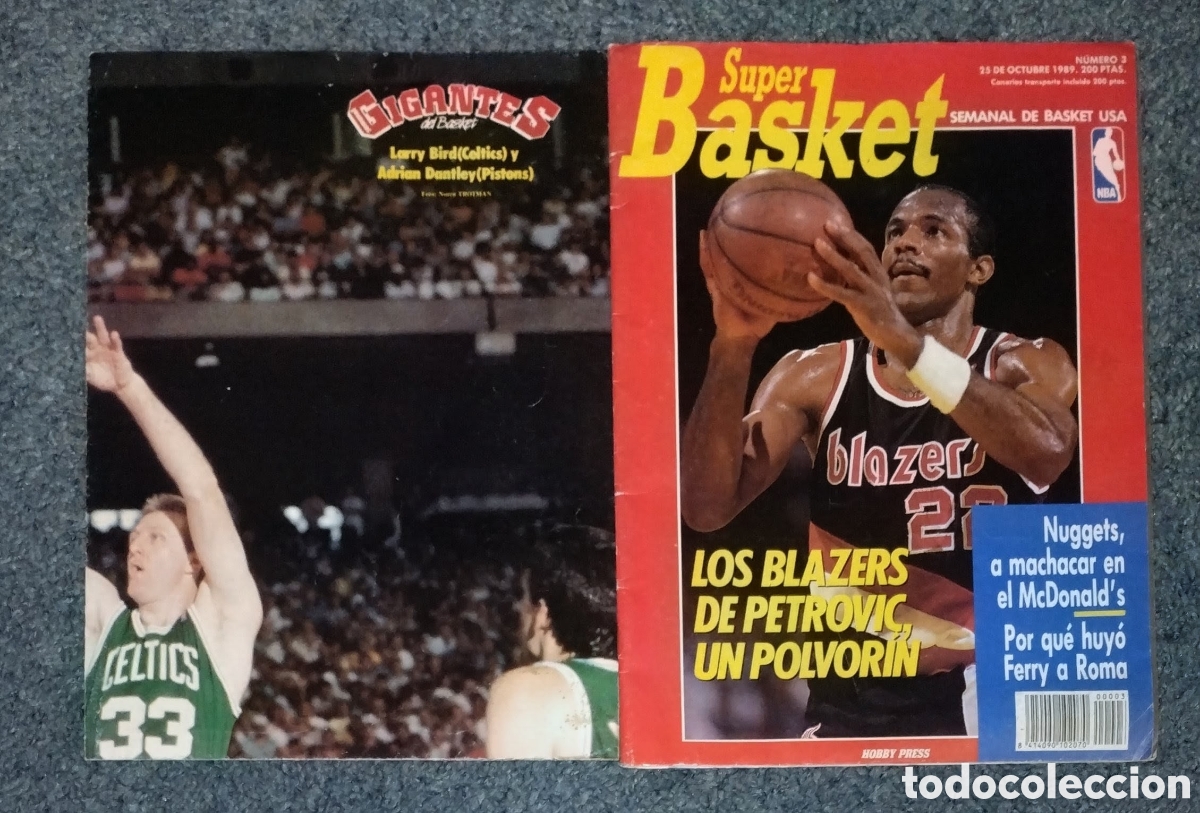Sports collectibles: POSTER &rdquo;GIGANTES DEL BASKET&rdquo; de 56 x 42 cms + REVISTA S&Uacute;PER BASKET n&deg;3 a&ntilde;o 1989 todo EN BUEN ESTADO