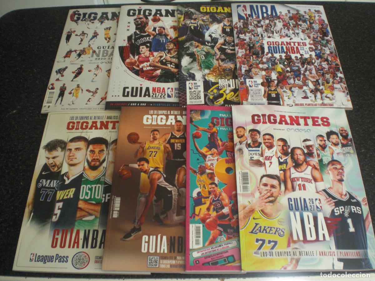 Coleccionismo deportivo: LOTE 7 GU&Iacute;AS GIGANTES NBA 20/21 A 26/27 + REGALO